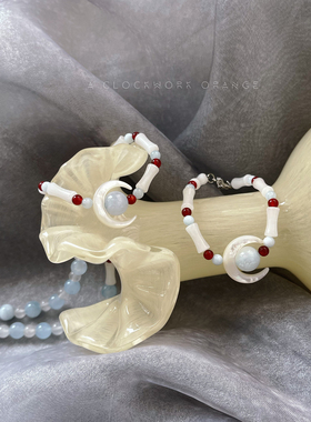 原创设计新中式贝壳月亮手链项链