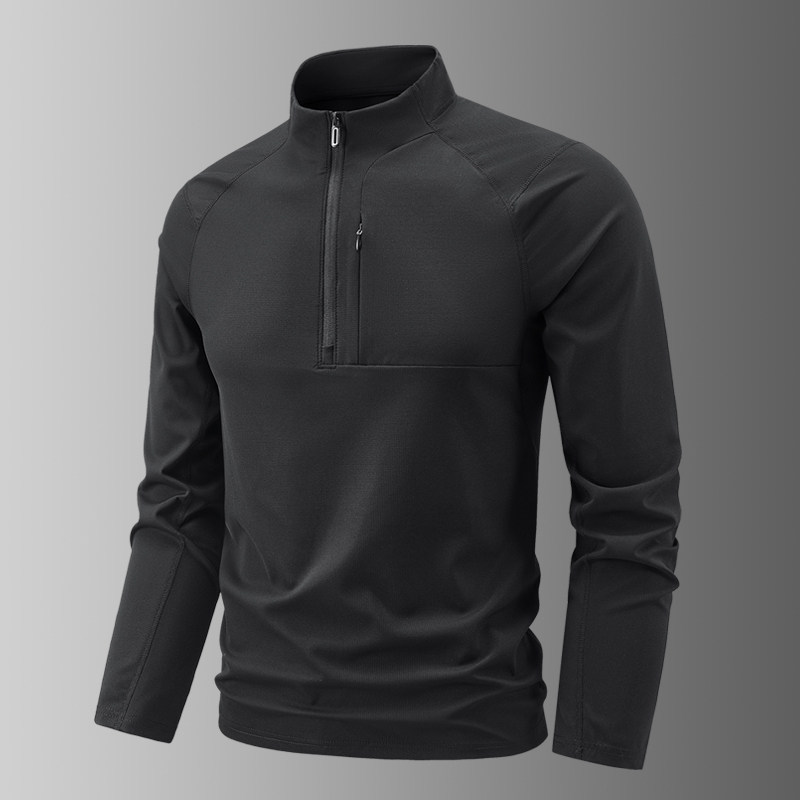 户外运动长袖T恤男春夏立领轻薄宽松速干衣大码打底衫半拉链登山,淘宝优惠券,粉丝福利购,淘宝优惠卷