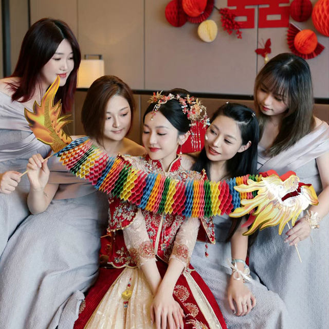 Wedding photo props paper cutting dragon dance