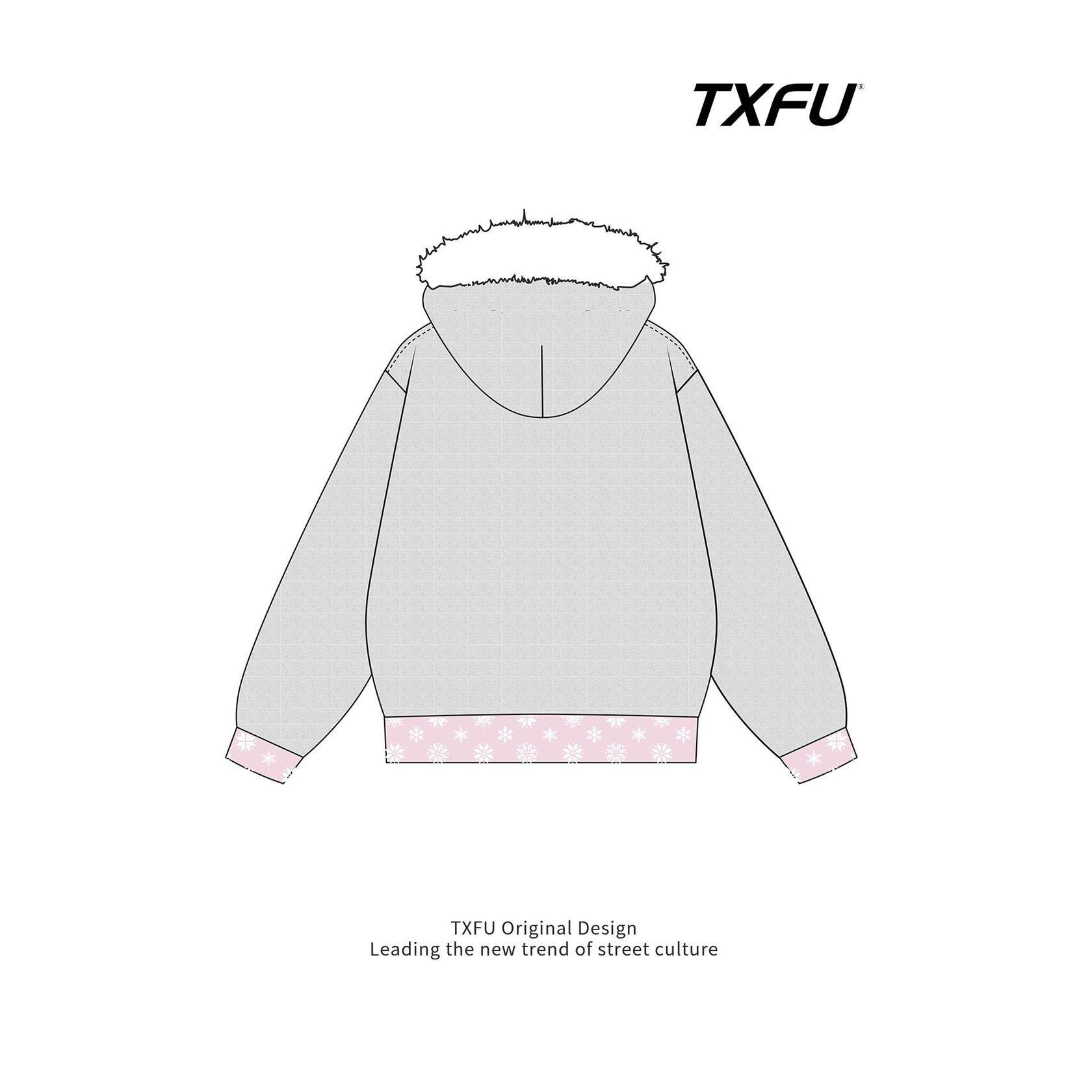 TXFU美式内领雪花碎花拼接开衫连帽卫衣女秋冬新款宽松拉炼外套,淘宝优惠券,粉丝福利购,淘宝优惠卷