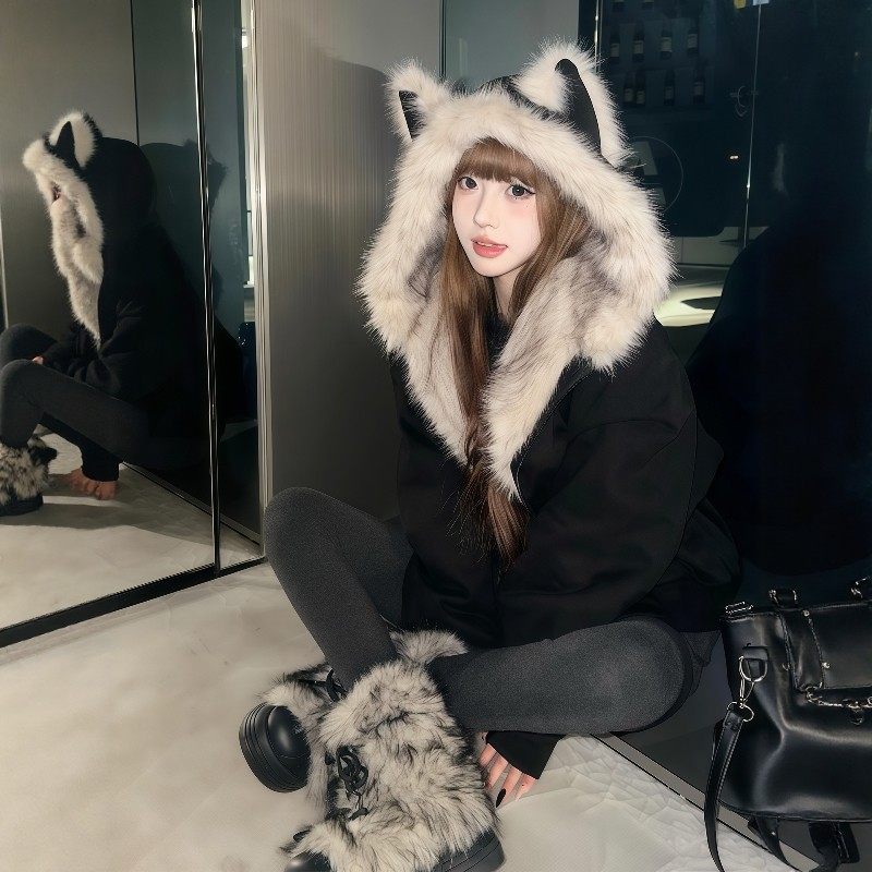 张九亿座山雕毛茸茸毛领冬季新款棉服女加绒棉衣棉袄夹棉加厚外套,淘宝优惠券,粉丝福利购,淘宝优惠卷