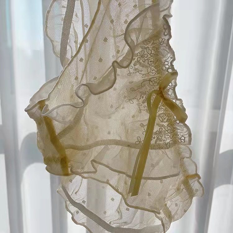 2023新款日系纯色波点轻薄透气刺绣网纱飞边奢华甜美性感女裤女士,淘宝优惠券,粉丝福利购,淘宝优惠卷