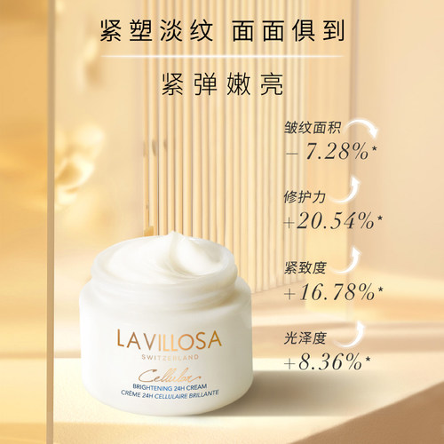 妍丽/LaVillosa雪露紫活悦光采面霜24H熨斗霜保湿抗皱修护紧致女 - 图0