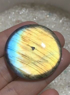 拉长石吊坠月光石圆挂件手工镶嵌