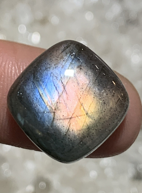 拉长石吊坠裸石方块15饰品菱形搭配手工DIY灰月光紫彩虹蓝黄金绿