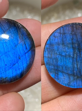 天然拉长石圆25印度芬兰紫彩金黄蓝绿马达加斯加矿手工DIY吊坠裸