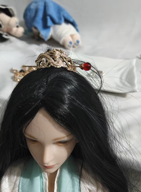 BJD棉花娃娃古风龙纹发冠汉服
