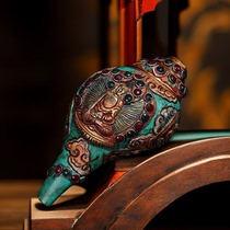 Nepal inlaid jewel painted sketching sea snail home book house Xuanguan Decorative Gift Office Pendulum