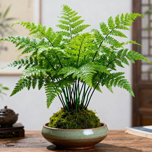 【水培】红磷蕨苔藓球盆栽蕨类植物一叶蕨室内耐阴盆景绿植霸王蕨 - 图1
