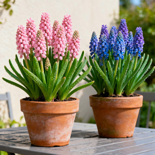 【进口】荷兰葡萄风信子盆栽花苗带花苞室内外阳台庭院花卉绿植物 - 图0