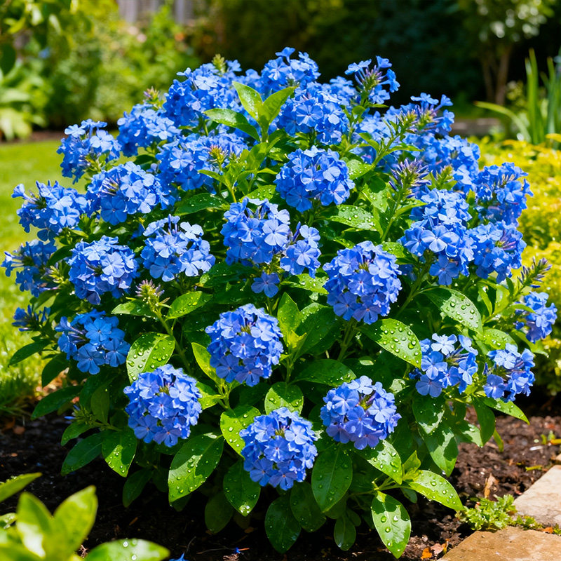 淡雅清新！蓝雪花盆栽大苗棒棒糖花卉耐热室外阳台好养四季开 - 图1