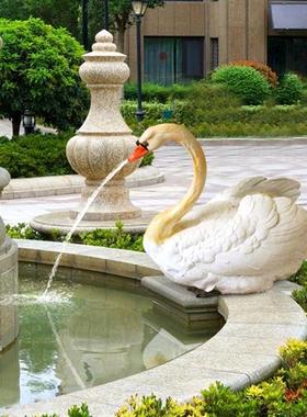 户外喷泉装饰玻璃钢吐水大型工艺品新加坡鱼尾狮摆件园林景观雕塑