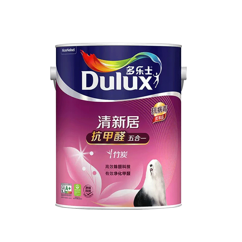 多乐士乳胶漆清新居抗病毒竹炭抗甲醛净味五合一室内环保墙面油漆 - 图3
