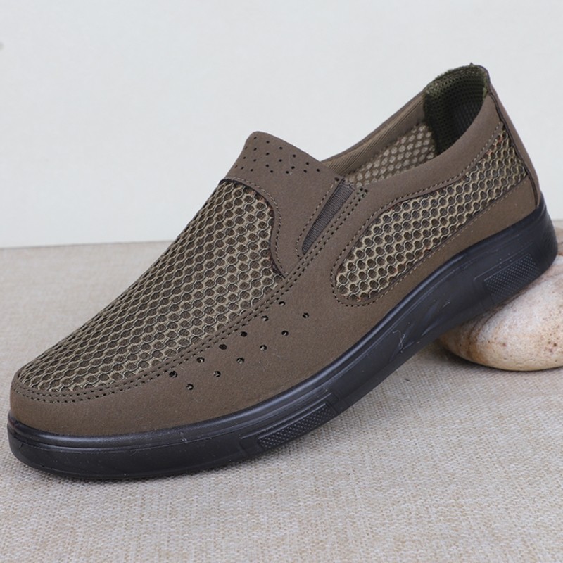 夏天透气男鞋网面鞋软底防滑洞眼休闲鞋防臭一脚蹬老北京布鞋男网,淘宝优惠券,粉丝福利购,淘宝优惠卷