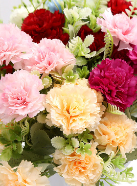 教师节礼物送老师康乃馨绢布假花仿真花摆设客厅装饰花卉轻奢高端