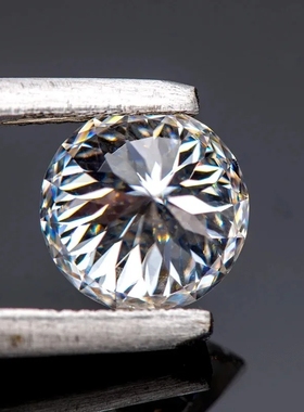 鸟巢切工圆形D色莫桑石裸石百面切1克拉婚戒项链镶嵌主石极白超闪