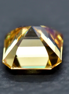 100%莫桑石宝塔形阿斯切香槟色裸钻 过钻笔 925银首饰镶嵌DIY配石