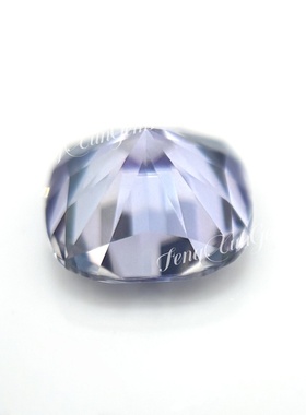 100%莫桑钻变蓝色裸石肥正方莫桑枕形 过钻笔有腰码首饰戒指主石