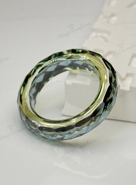 简约款深绿色莫桑石刻面戒指 大克拉菱形日常百搭戒指 中性设计