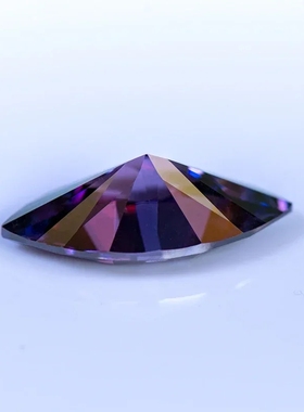 马眼形皇家紫莫桑钻裸石橄榄叶子形过钻笔有腰码首饰戒指吊坠主石