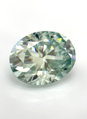 过钻笔有证书有腰码 100%正品莫桑钻蛋形椭圆形浅绿色原色裸石