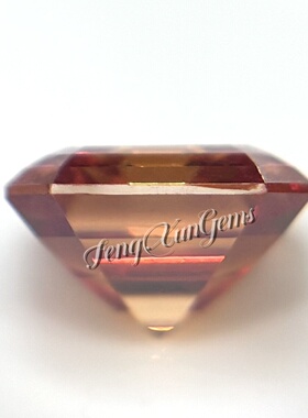 100%莫桑石宝塔形阿斯切西瓜红裸钻 过钻笔有腰码 K金项链镶嵌DIY