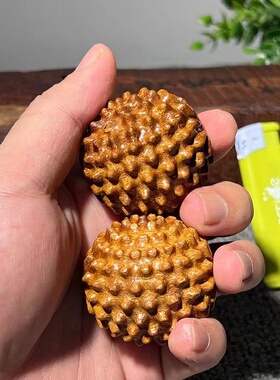 天然原木黄花梨木雕手球木质按摩健身球沉水级保健球手把件手玩球