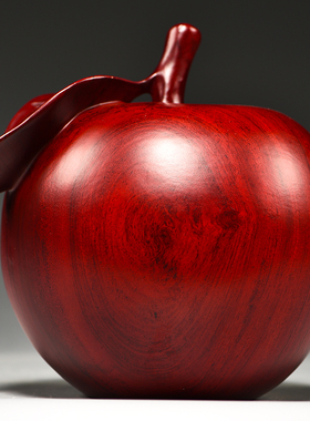 红花梨木雕刻苹果摆件家居客厅装饰平安果工艺品摆设开业乔迁送礼