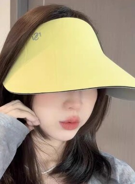 新品无痕防晒帽子女一帽两戴大帽檐空顶遮阳帽户外防紫外线太阳帽