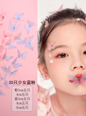 蝴蝶妆脸贴薄纱蝴蝶儿童节舞台妆