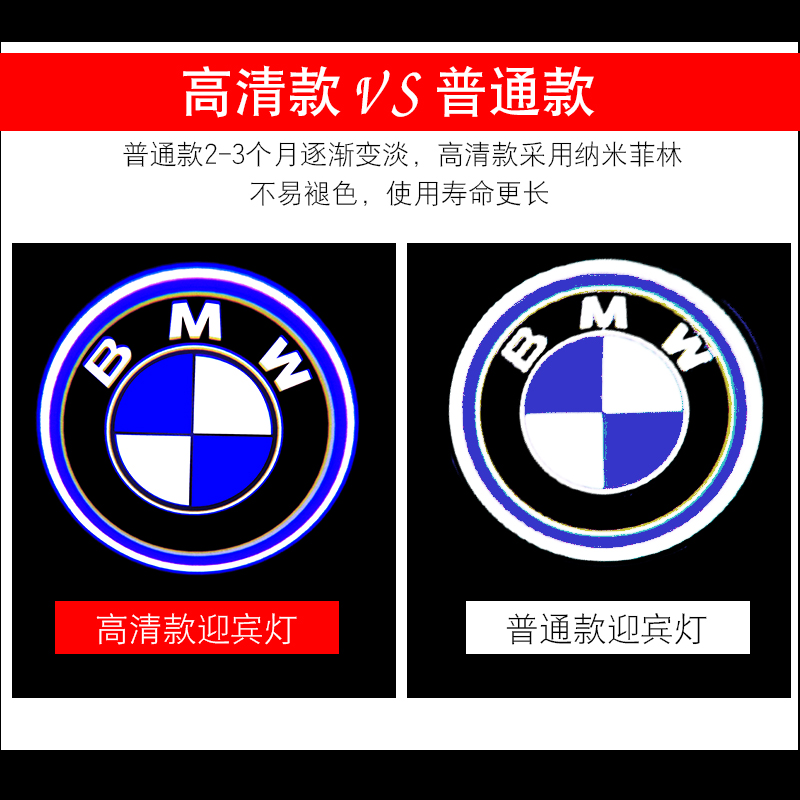 适用于宝马迎宾灯新3系5系7系X6X5X3x4X7原厂玻璃改装车门投影灯-图0