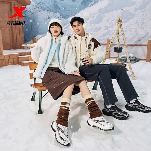 特步巴斯克2棉鞋男鞋2025冬季加绒保暖厚底休闲鞋运动鞋女老爹鞋 - 图3