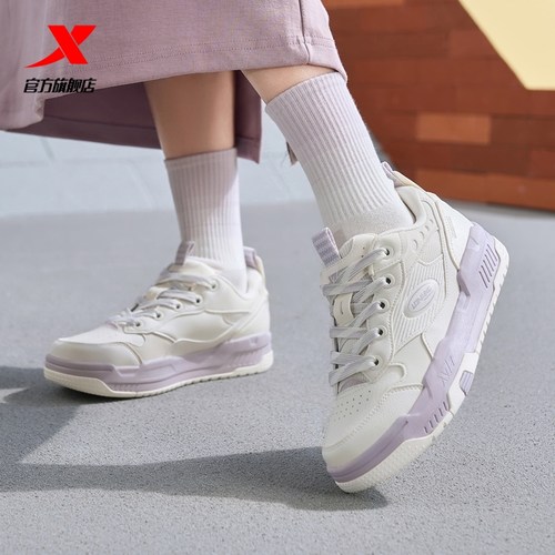 特步征程情侣板鞋2025冬季新款男鞋潮流运动鞋女鞋百搭休闲鞋子 - 图3