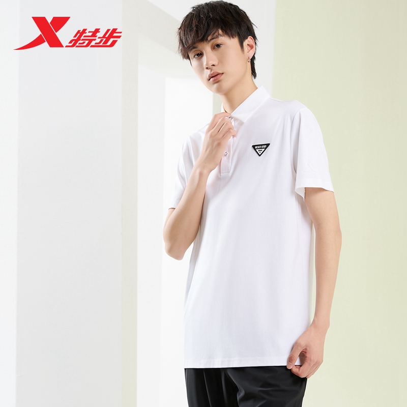 特步短袖男款2023夏季新款polo衫 特步运动POLO衫