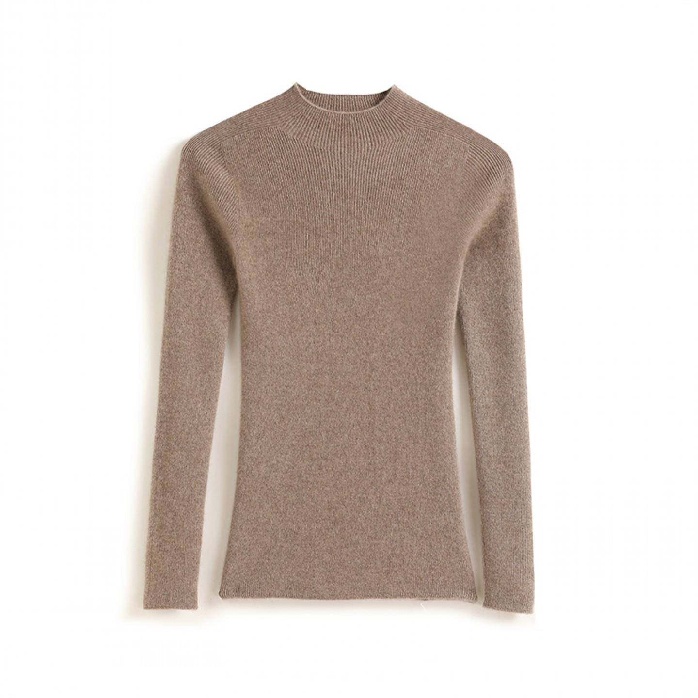 2025秋冬新款100%纯山羊绒衫女半高领修紧身抽条套头毛衣打底针织,淘宝优惠券,粉丝福利购,淘宝优惠卷