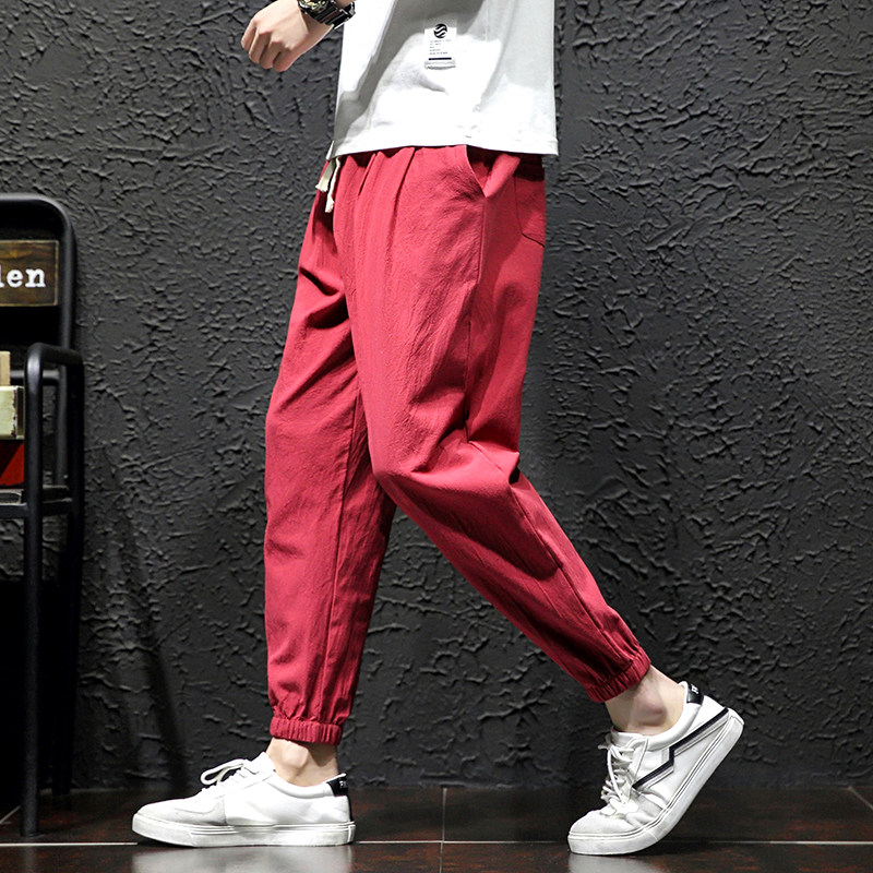 束脚裤男潮牌休闲九分潮流潮裤子 尤凯西休闲裤