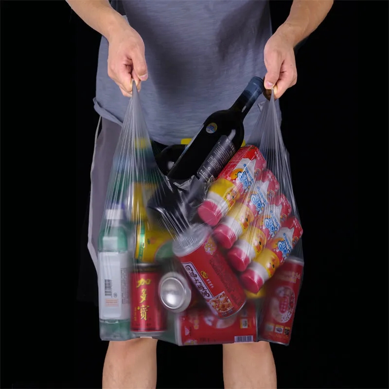 超市水果店小白袋收纳袋背心式塑料袋打包袋批发手提袋白色塑料袋