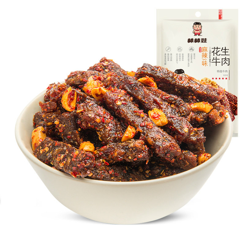 棒棒娃牛肉花生100gx2麻辣味牛肉干 棒棒娃牛肉类
