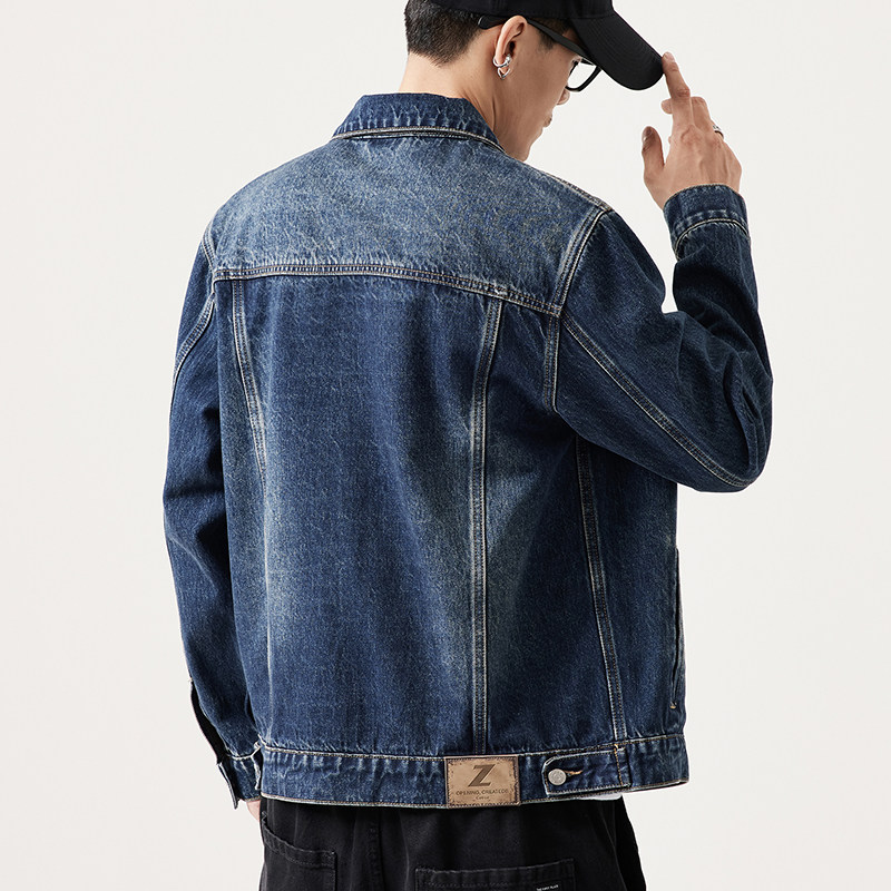 水洗牛仔外套男春秋季新款翻领工装夹克男士胖子加肥加大大码男装,淘宝优惠券,粉丝福利购,淘宝优惠卷