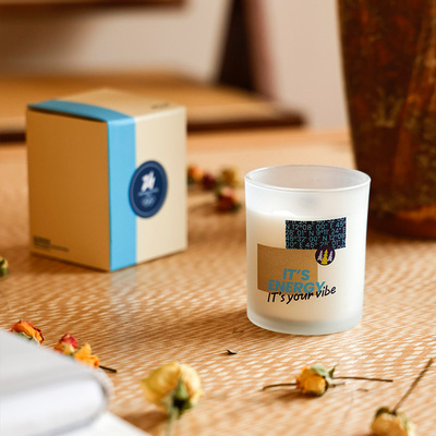 2026米兰冬奥会磨砂玻璃款香薰蜡烛白噪音生日新年礼物大容量160g