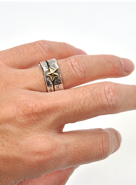 AMPJAPAN戒指金黄星星日本制