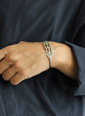 叉子铜镀银扣式精巧手环手镯