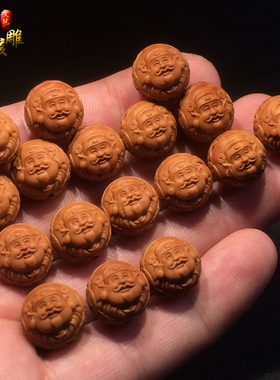 雕刻财弥野生龙纹桃核手链送礼