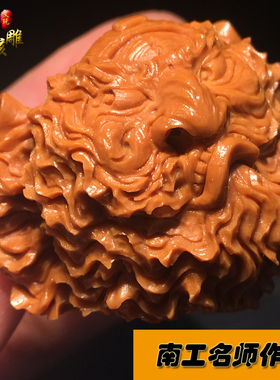 手工雕刻单籽钟馗男女橄榄核戒指