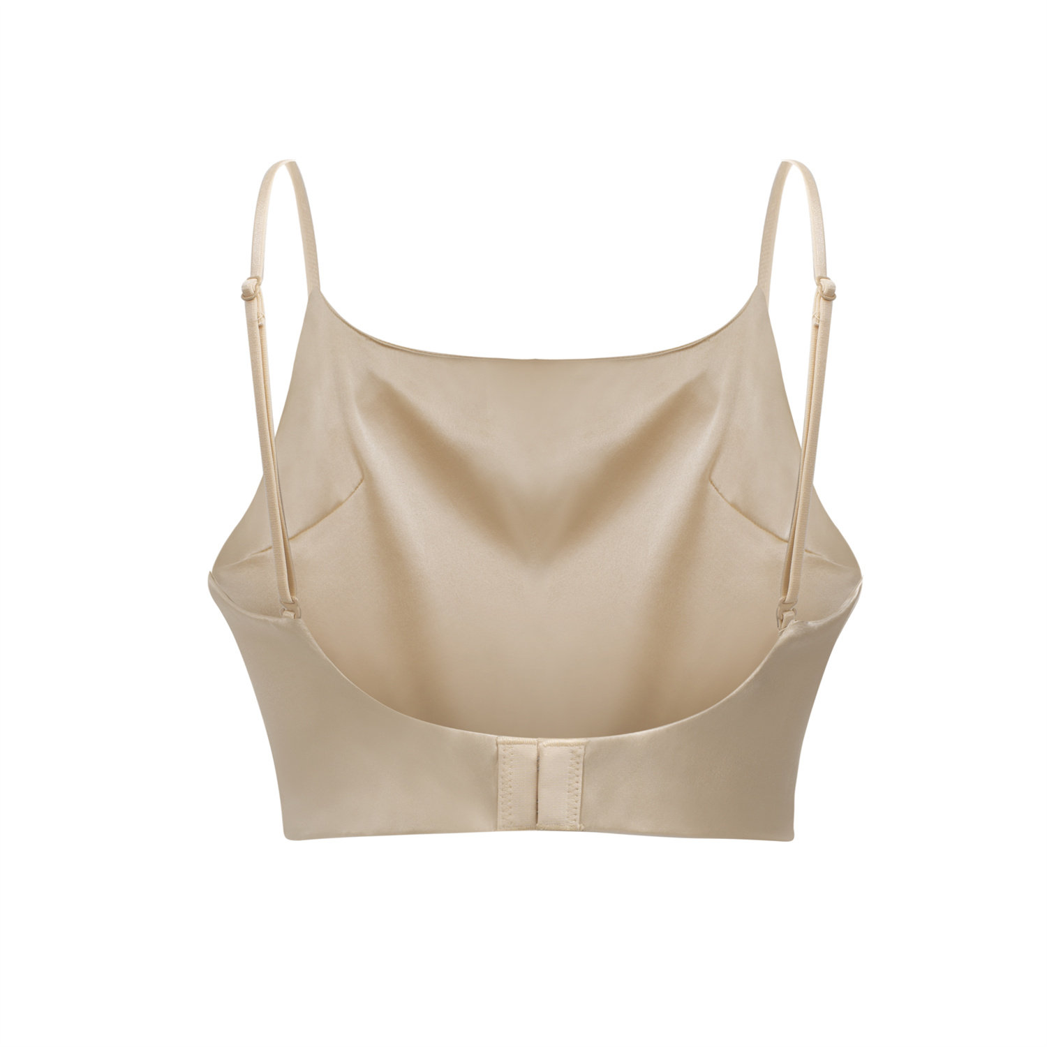 簪花阁汉服·真丝文胸背心带胸垫薄款三角杯桑蚕丝无痕内衣 - 图2