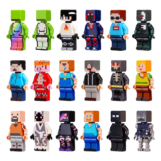 Suitable for LEGO Minecraft building blocks, annoying villagers, complete set of minifigures and animals, assembled toys for boys aged 8-12 years old