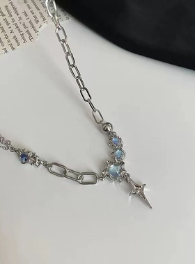 网红款十字型钛钢项链