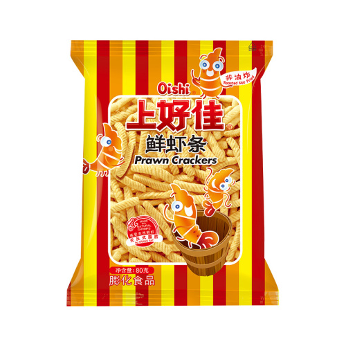 Oishi上好佳官方旗舰店鲜虾条80g包非油炸膨化休闲零食小吃食品