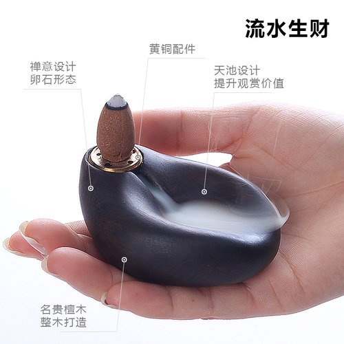 沉香倒流香炉茶道家用招财客厅创意摆件禅意高山流水檀香熏炉个性 - 图1
