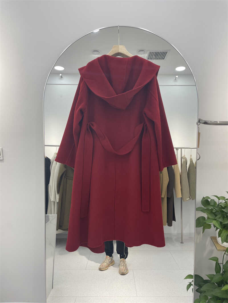 Autumn and winter soft and waxy loose baby camel hair double-sided cashmere coat